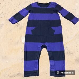 BABY GAP purple & blue romper  - 6-12 months
